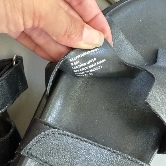 Steve Madden Mayven Slide Sandal Women’s 9.5 Black Leather Adjustable‎ Strap - Picture 5 of 7